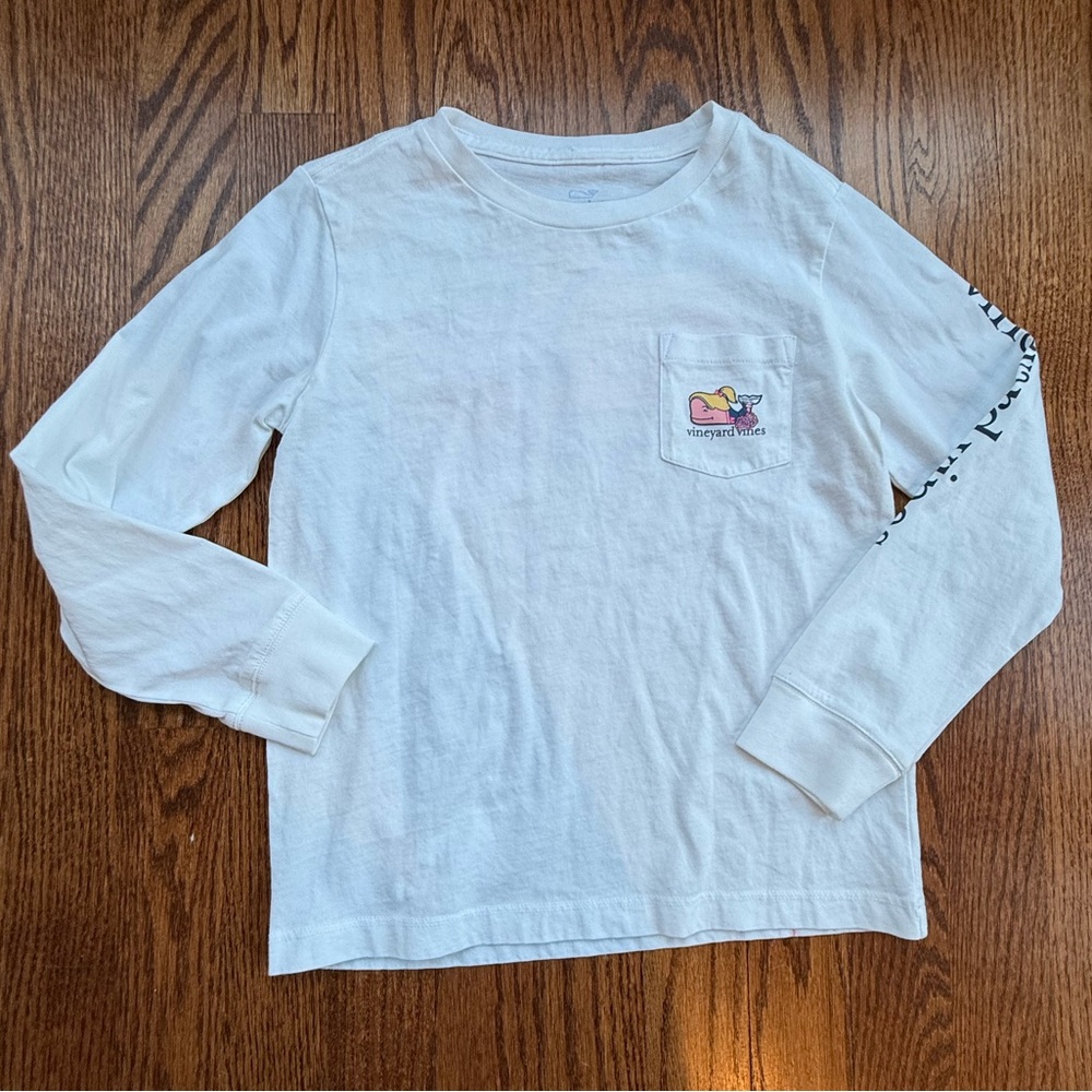 Vineyard Vines White Long Sleeve Cheerleading Shirt Sz 6